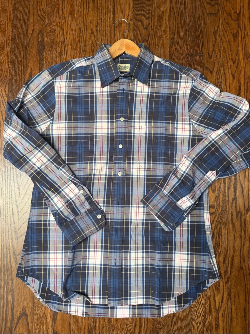 Classic Gitman Bros Navy Plaid Button-Down Shirt - Men